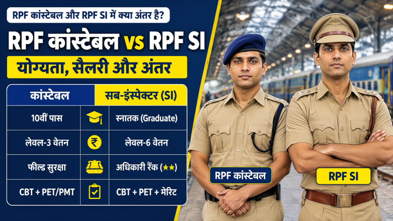 RPF कांस्टेबल और RPF SI में क्या अंतर है?