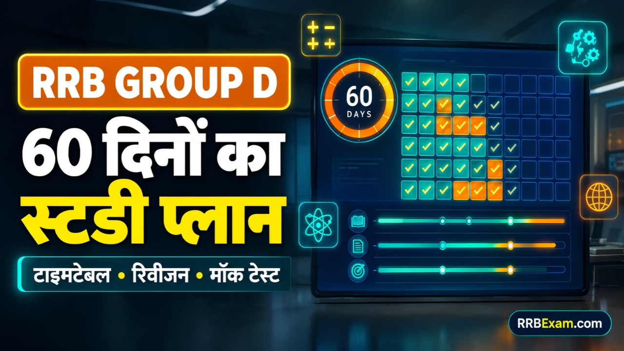 RRB Group D परीक्षाकेलिए60 दिनोंकास्टडीप्लान