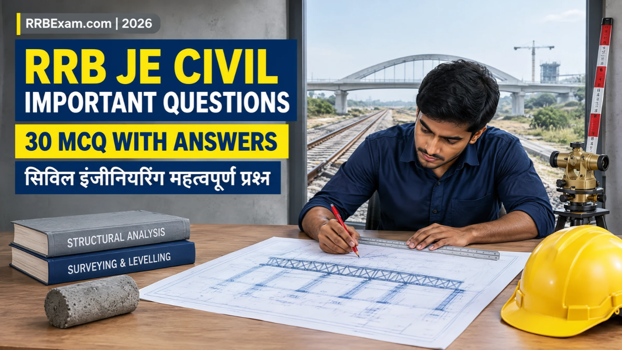 RRB JE Civil Engineering केमहत्वपूर्णप्रश्न
