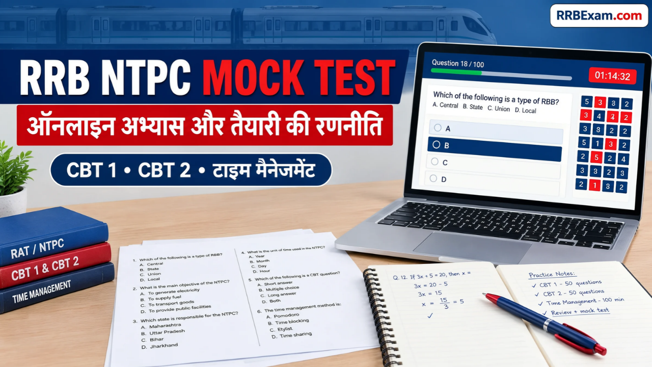 RRB NTPC मॉकटेस्ट:ऑनलाइनअभ्यासऔरतैयारीकीरणनीति