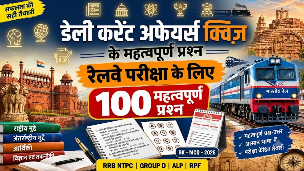 डेली करेंट अफेयर्स क्विज़ 2026: प्रतियोगी परीक्षाओं के लिए महत्वपूर्ण प्रश्न और उत्तर