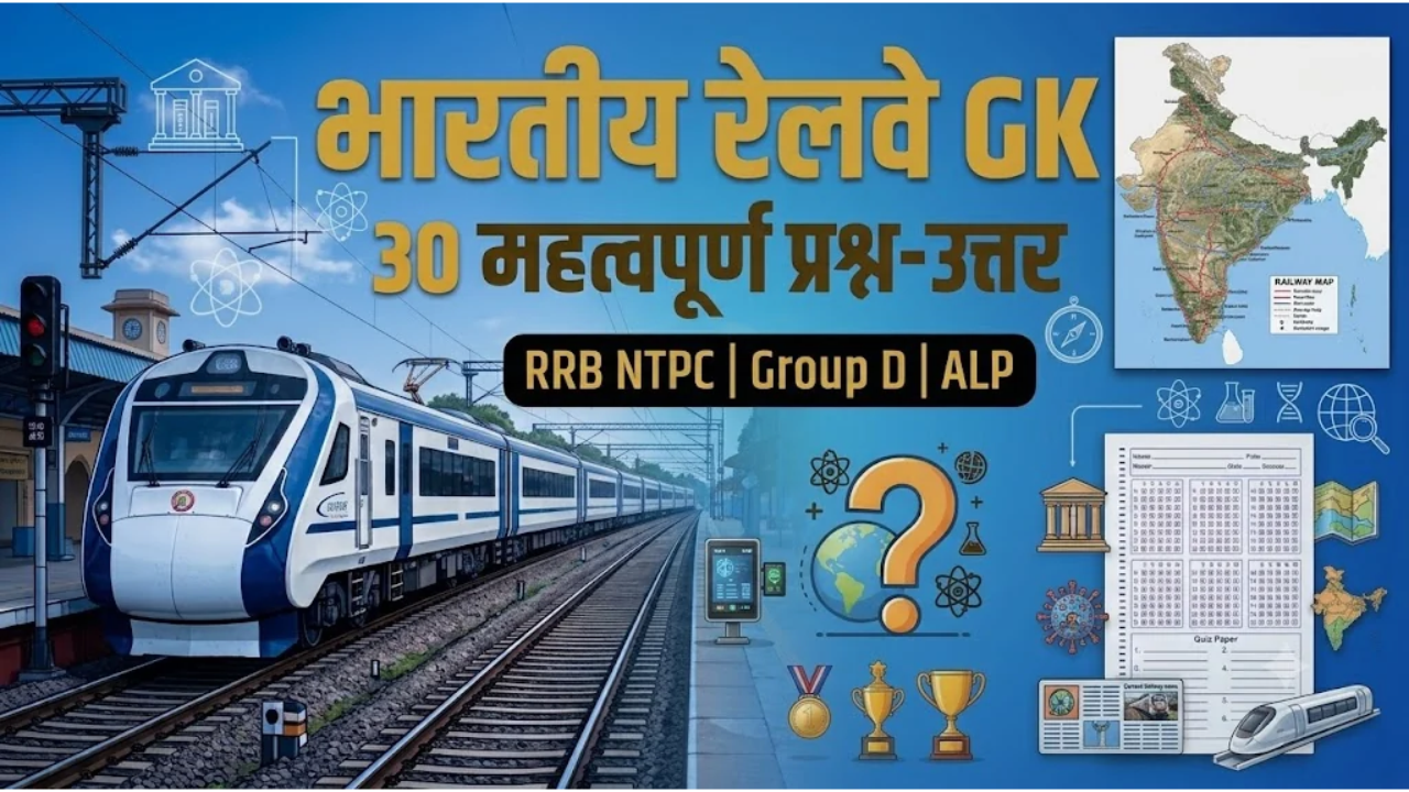 भारतीय रेलवे से जुड़े महत्वपूर्ण सामान्य ज्ञान प्रश्न 2026