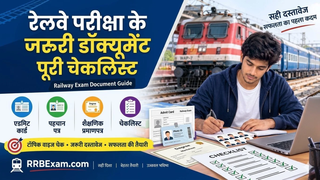 रेलवे परीक्षा की तैयारी के दौरान उपयोगी डॉक्यूमेंट और चेकलिस्ट