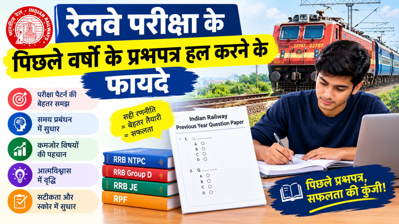 रेलवे परीक्षा के पिछले वर्षों के प्रश्नपत्र हल करने के फायदे: जानें तैयारी की सही रणनीति