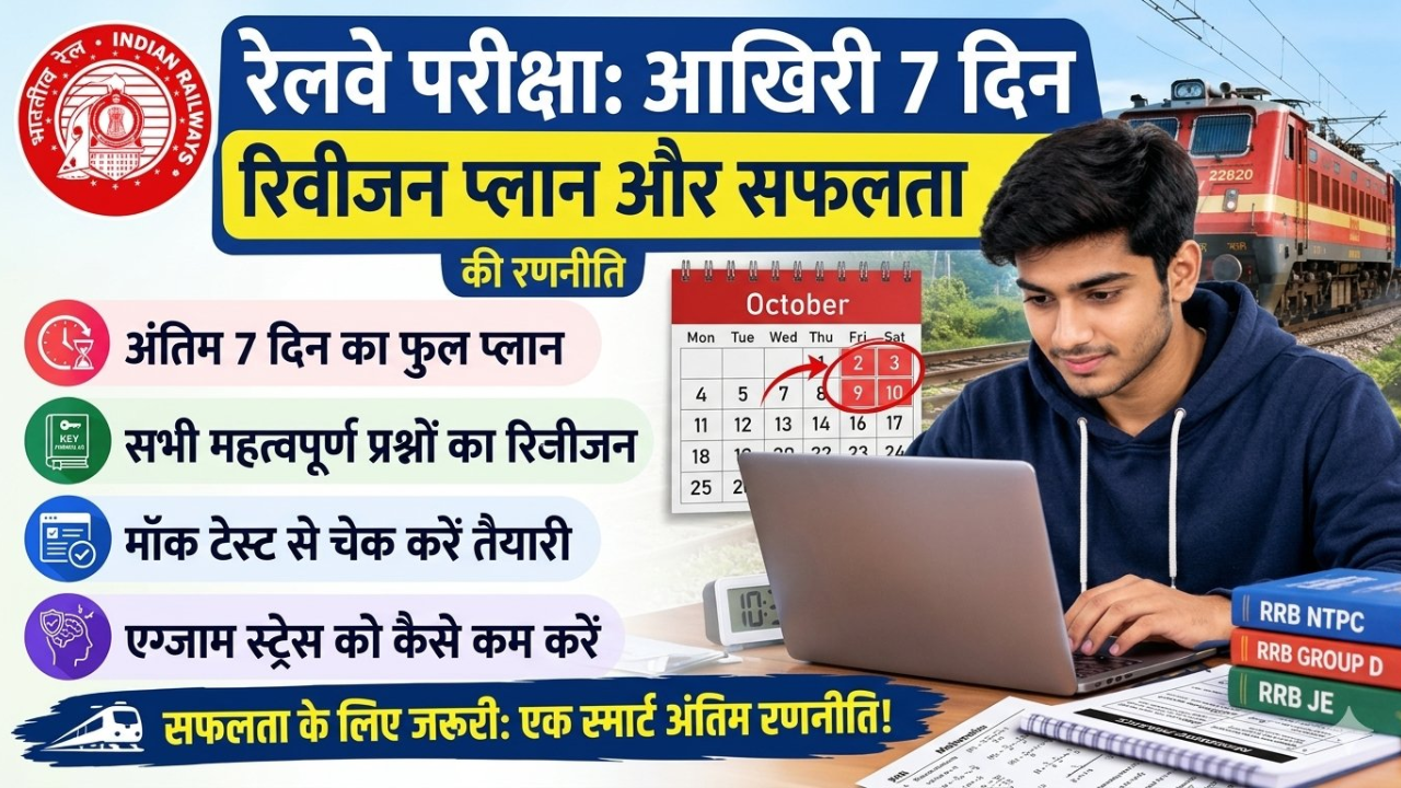 रेलवे परीक्षा से पहले अंतिम 7 दिनों की तैयारी की रणनीति